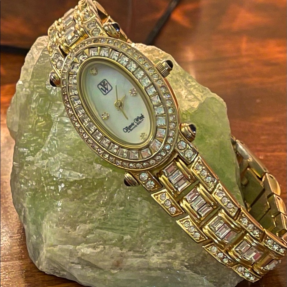 Victoria Wieck of Beverly Hills Gold Tone and Crystal Watch